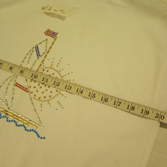 - ✨NWT Short sleeve t-shirt with jeweled sail boat - Picture 6 of 9